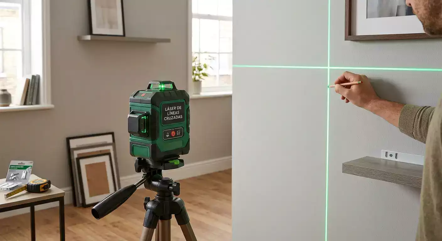 Nivel láser de líneas 360 grados en trípode