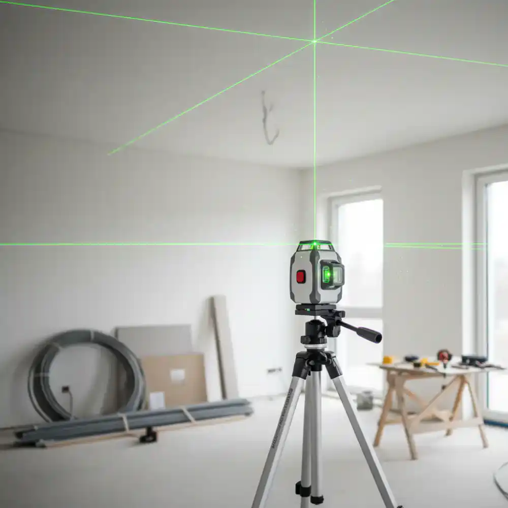 Nivel láser de líneas 360 grados en trípode